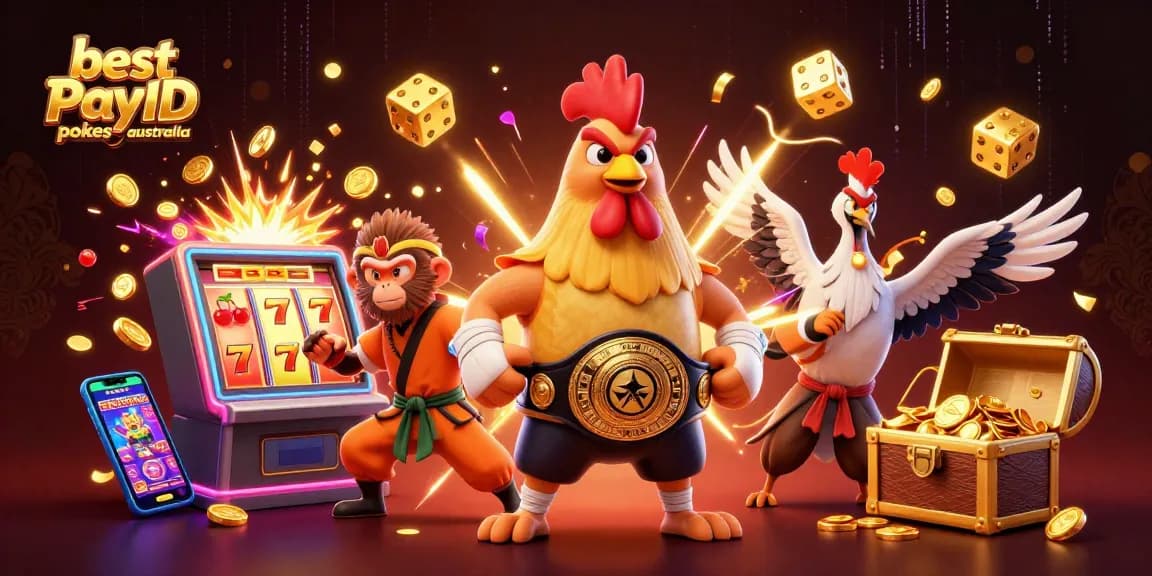 Experience the thrill of best PayID pokies Australia with vibrant characters at a casino.