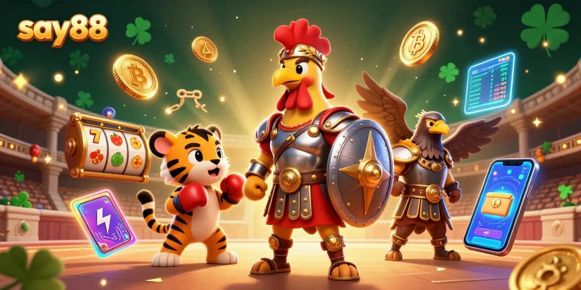 Experience exciting gameplay at say88 with dynamic slot games and 3D casino characters in a vibrant arena.