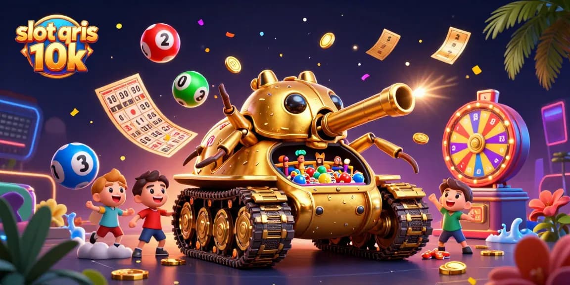 Experience exciting wins with slot qris 10k in a vibrant casino scene full of action.