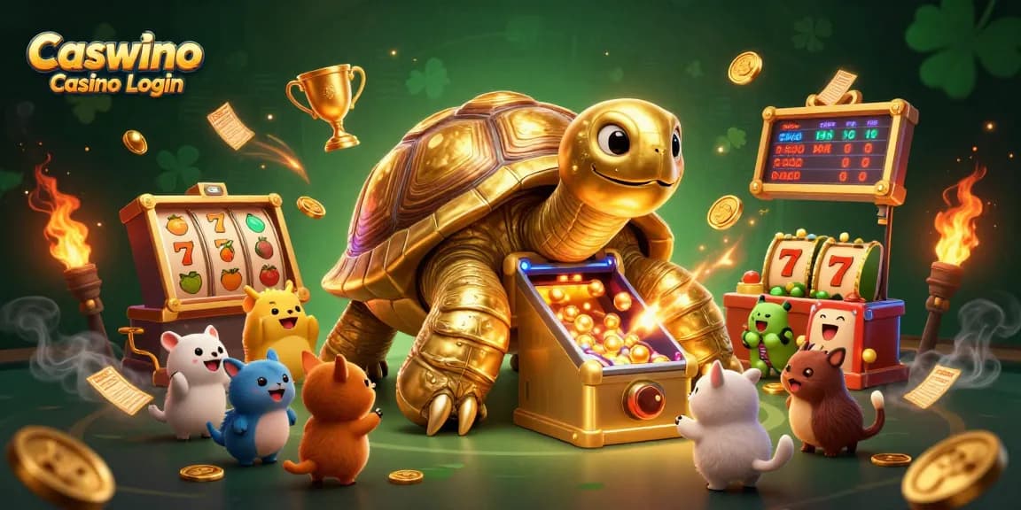 Experience exciting gameplay with Caswino Casino Login in this vibrant casino-themed illustration.