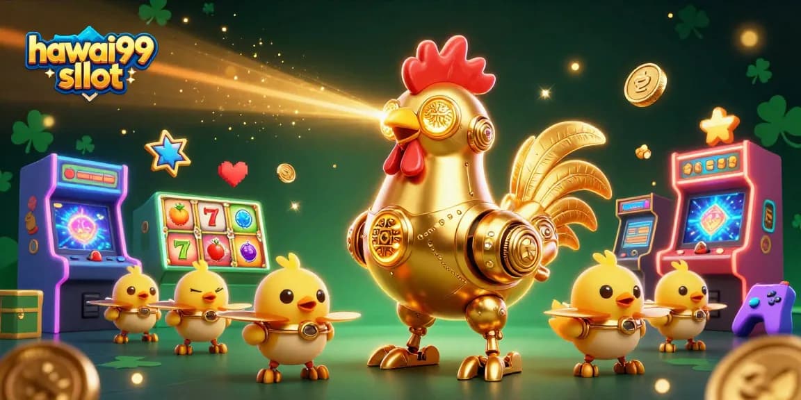 Experience thrilling action with the colorful hawai99 slot surrounded by retro gaming elements.