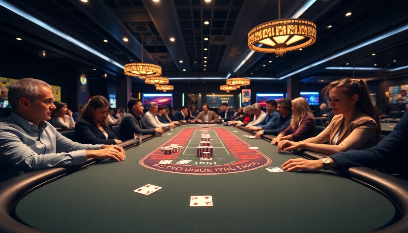 Engaged players in a Blackjack Casino enjoying an exciting game atmosphere.