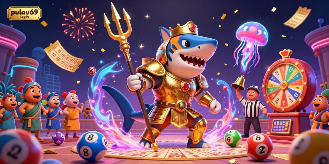 Experience energetic gameplay with pulau69 login amidst festive casino elements in a vibrant underwater scene.