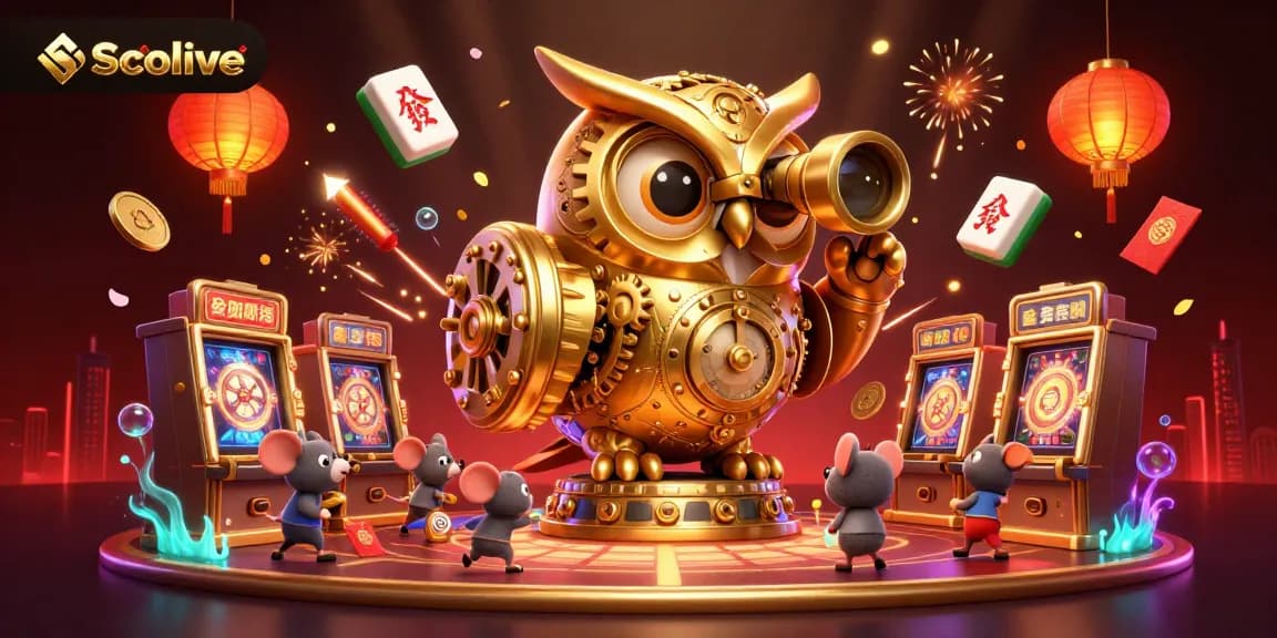 Engage with Socolive's vibrant online casino atmosphere featuring a golden owl and lively gaming elements.