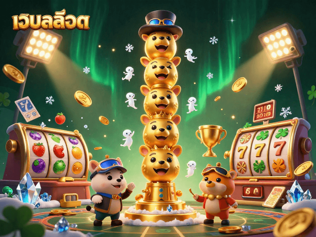 Win at เว็บสล็อต with vibrant 3D casino elements and dynamic gaming action for thrilling experiences.