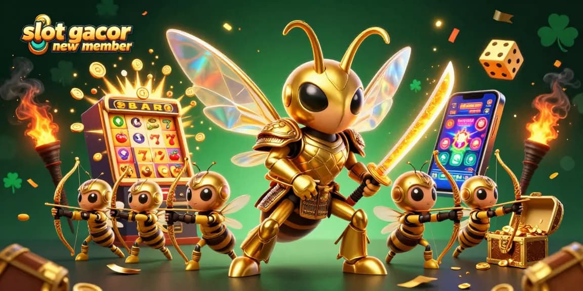 Experience winning with slot gacor new member bonuses and vibrant casino elements in this dynamic illustration.