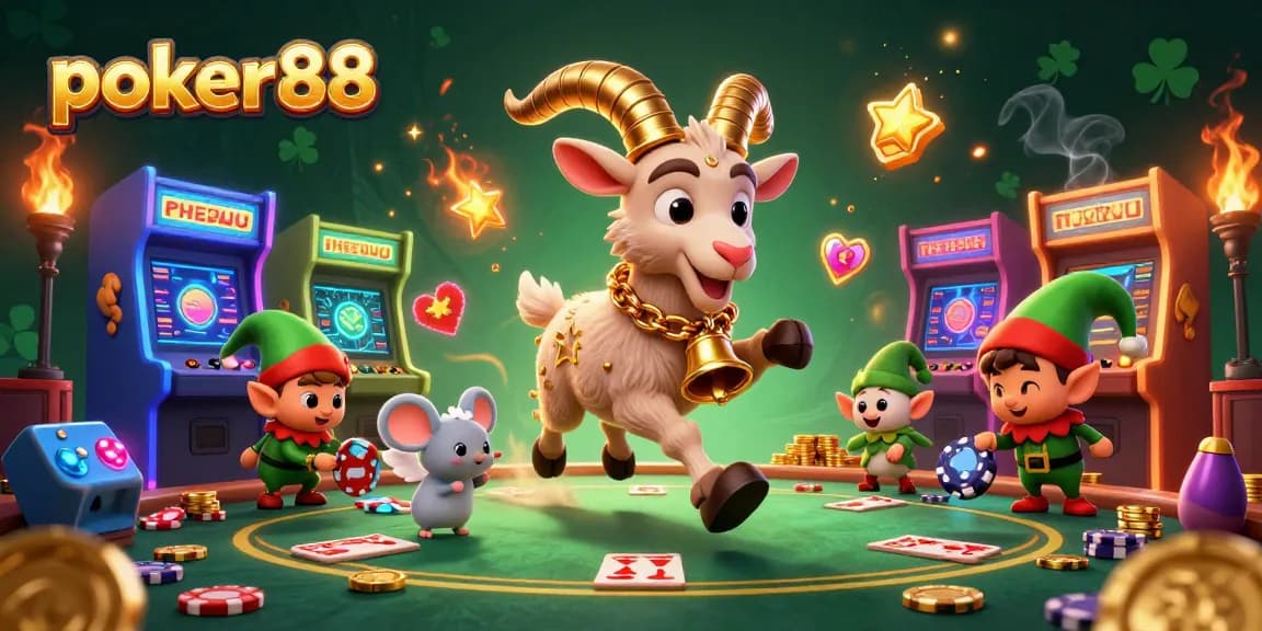 Mengelola permainan poker88 di kasino dengan karakter lucu dalam suasana yang seru.