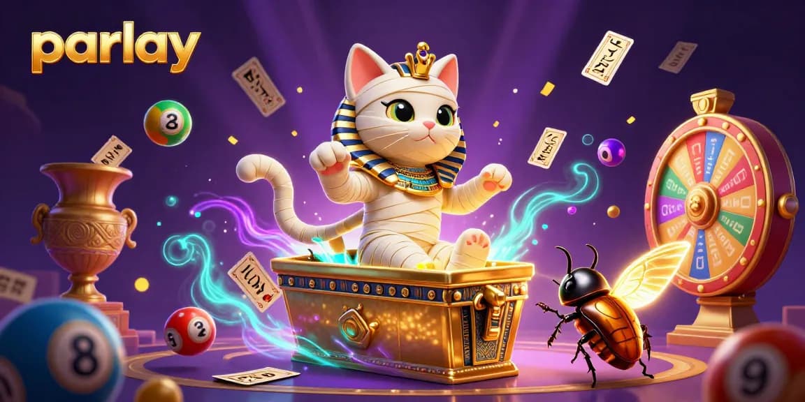 Experience the excitement of parlay betting with interactive characters, vibrant casino elements, and thrilling visual effects.