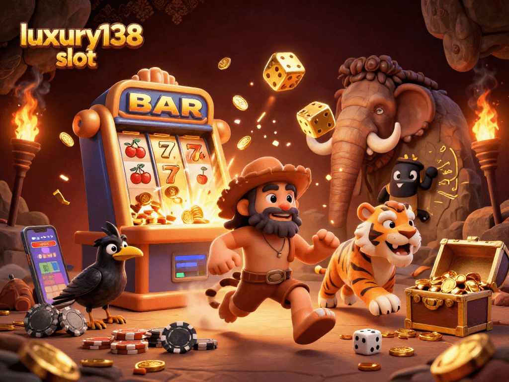 Slot luxury138 slot menciptakan suasana kasino prasejarah dengan koin emas yang melimpah.