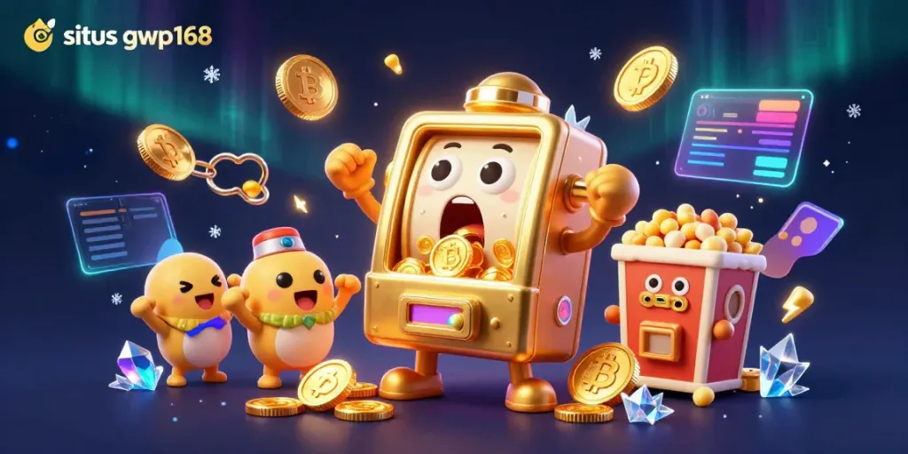 Gameplay menarik di situs gwp168 dengan mesin slot emas animasi yang mengeluarkan koin