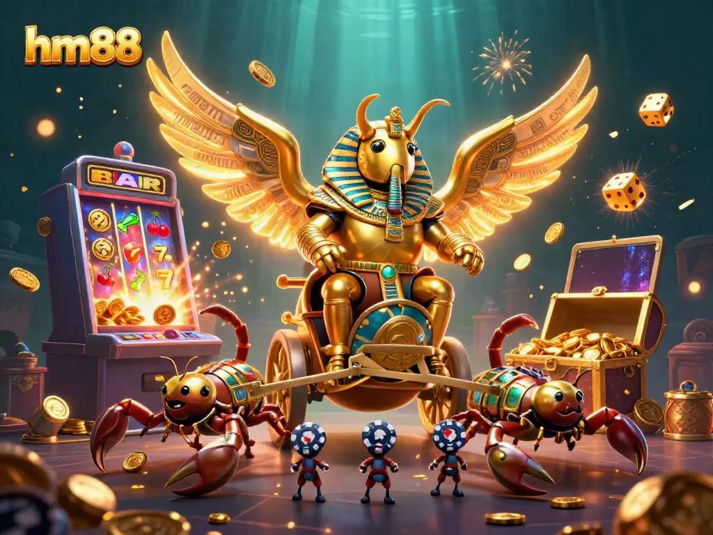 Experience the thrilling excitement of hm88 with a jackpot explosion and vibrant casino elements.