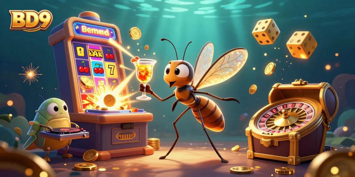 Experience excitement with BD9's vibrant 3D casino scene, showcasing thrilling elements from slots and live games.