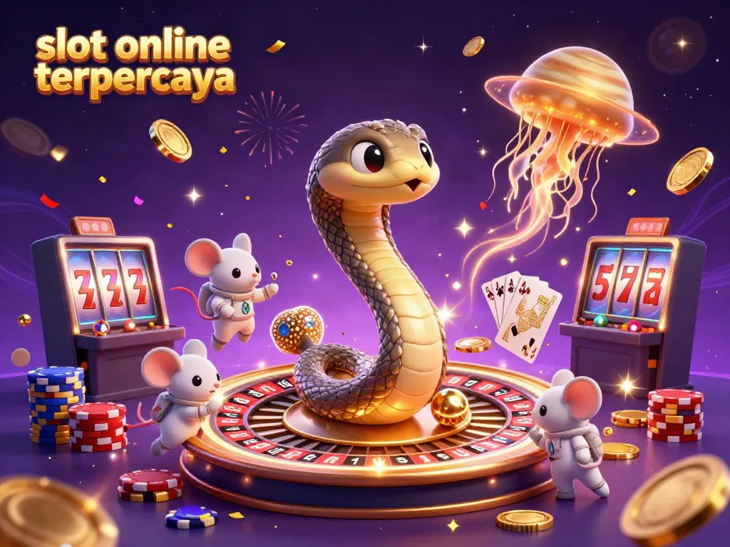Bermain slot online terpercaya dengan karakter kartun unik dan elemen kasino yang menarik.