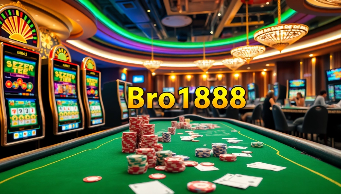 Experience the excitement of bro138 slot with vibrant casino visuals, slot machines, and high-stakes action.