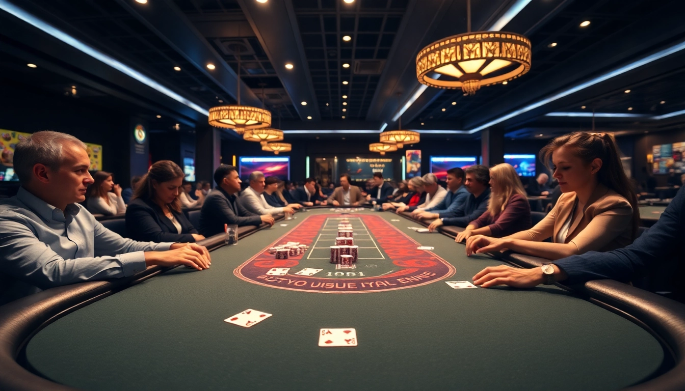 Engaged players in a Blackjack Casino enjoying an exciting game atmosphere.