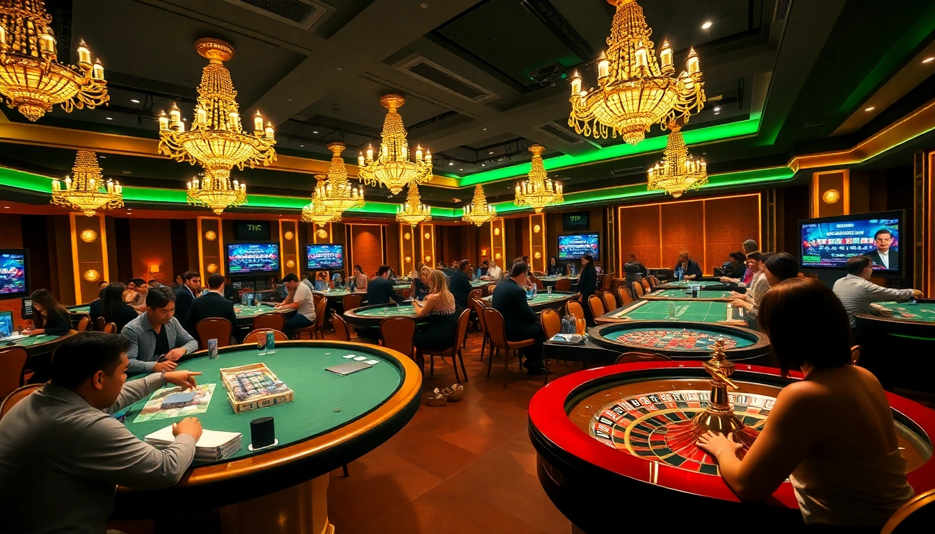Excited players at casino tables enjoying games featured on https://68vip.bz/