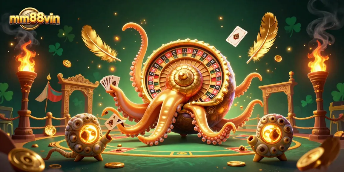 Experience thrilling gameplay at mm88vin with a vibrant 3D casino scene featuring a giant nautilus roulette.