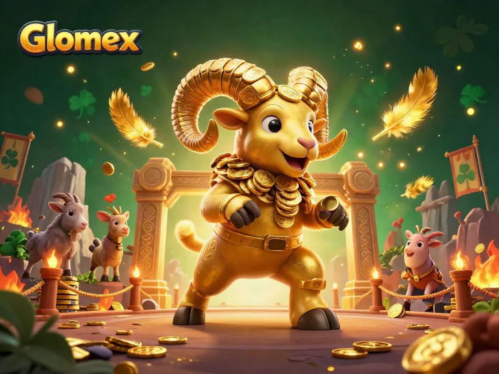 Activate Glomex's thrilling gaming experience with a dynamic 3D illustration showcasing vibrant casino elements.
