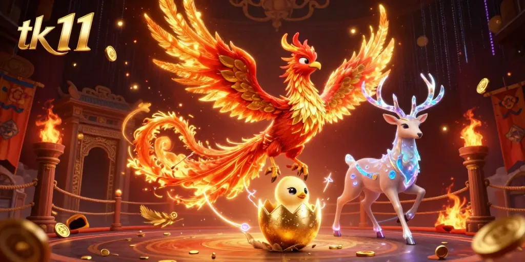 Engage in the excitement of gambling with the vibrant tk 11 phoenix scene depicting casino elements.