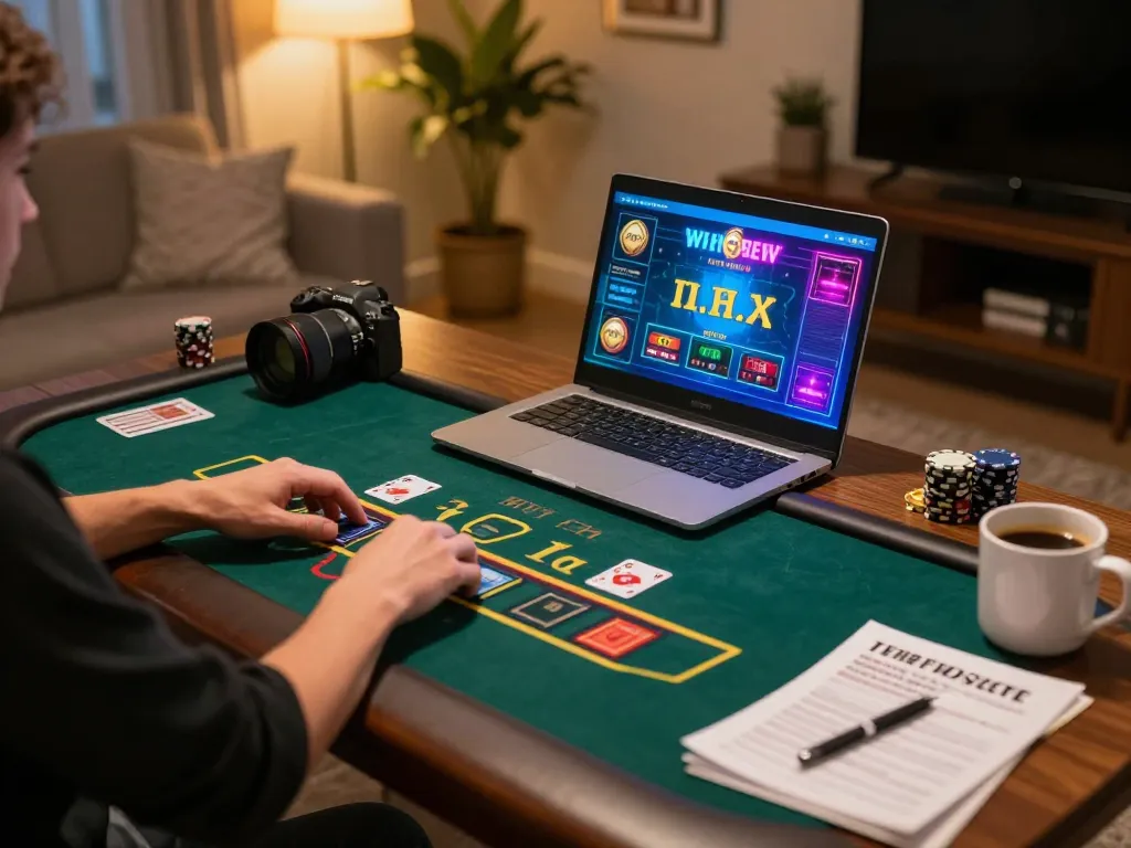 Engage in strategic gaming with zx88 on a cozy laptop setup for online blackjack