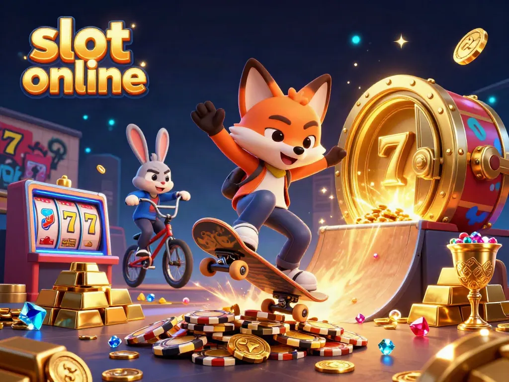 Experience thrilling gameplay and jackpot excitement with slot online in this vibrant illustration.