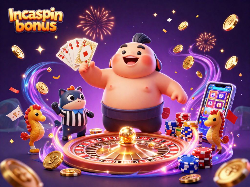 Experience the excitement of Incaspin bonus with thrilling casino elements and vibrant characters.