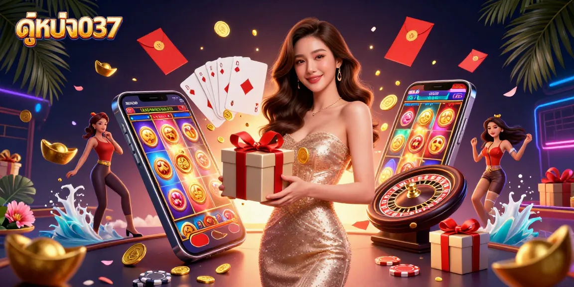 Win big with ดูหนัง037 in a festive Lunar New Year casino scene featuring stunning visuals and vibrant elements.