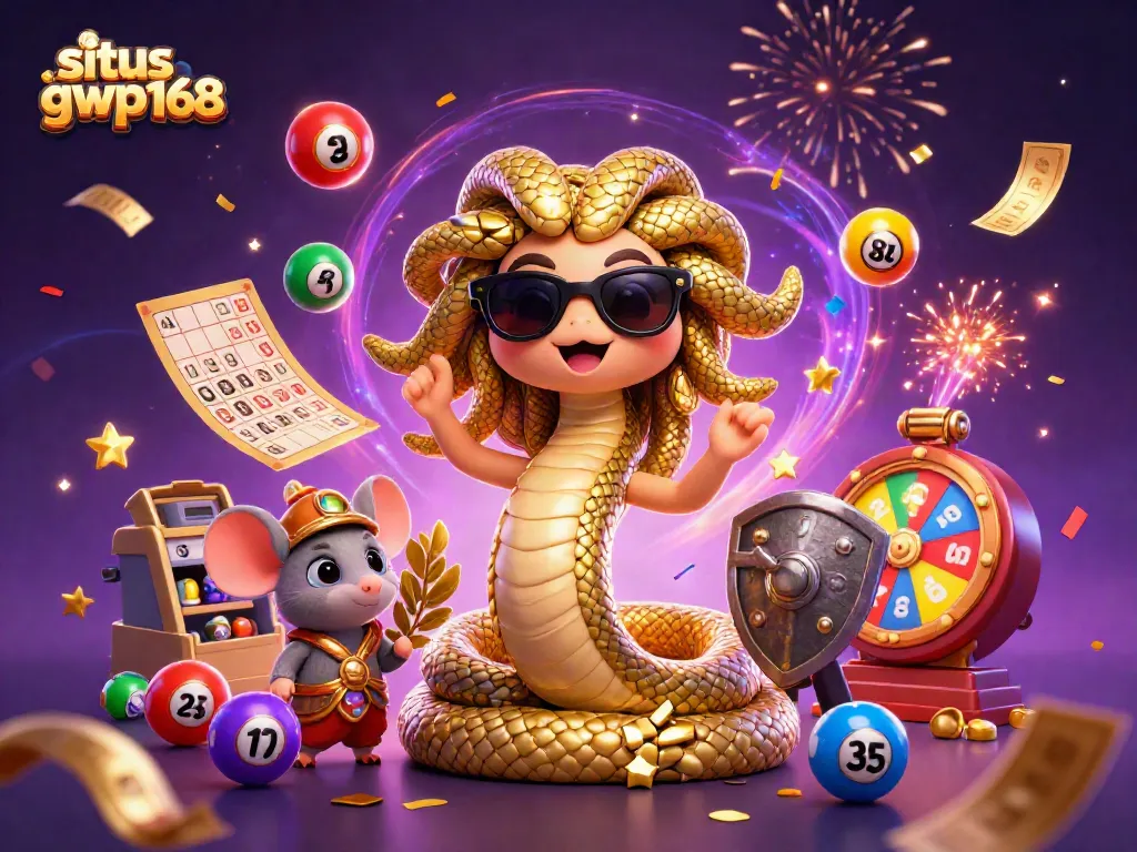 Menyaksikan situs gwp168 dengan Medusa lucu dan mouse prajurit di tengah keriangan lotere dengan bola warna-warni.