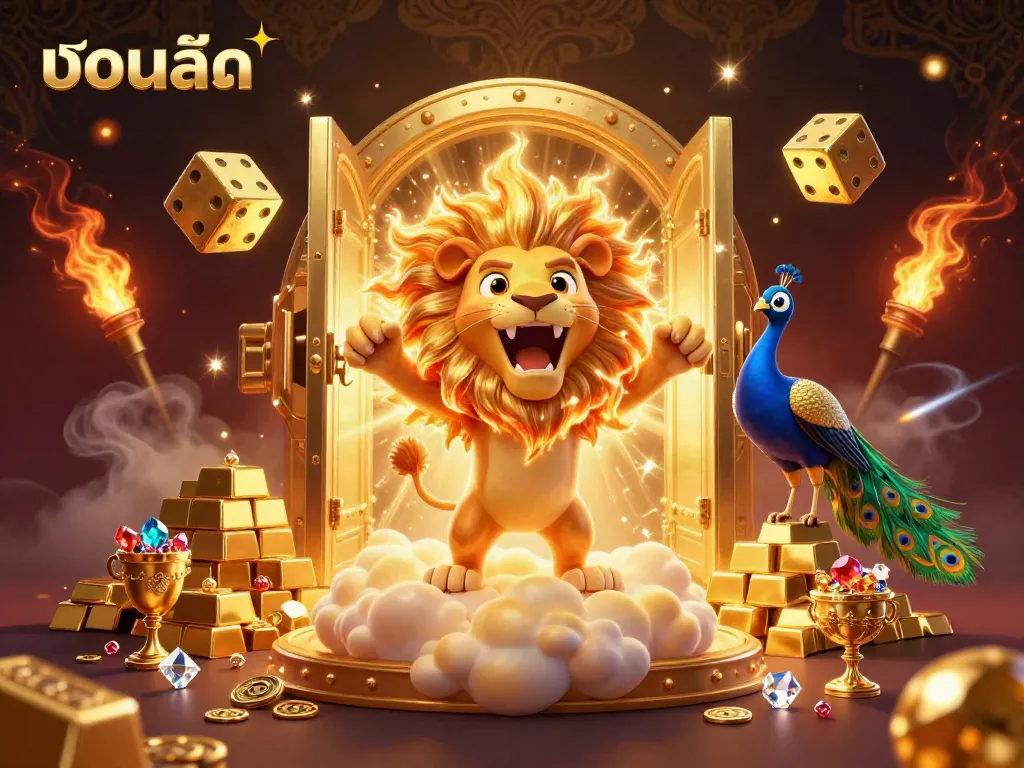 Bet on live sports with energy and excitement as the roaring lion leads golden dice and diamond treasures.
