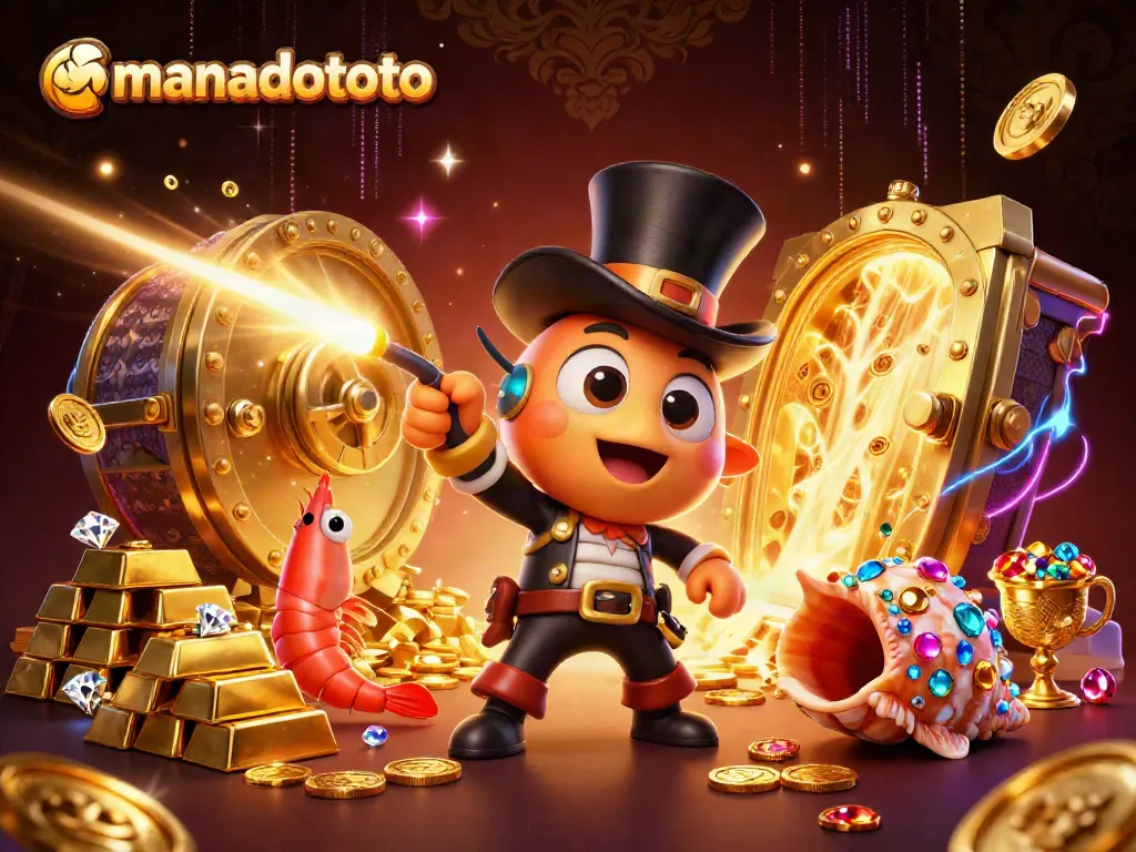 Engage with manadototo's treasure-themed 3D illustration depicting exciting gameplay and casino vibes.