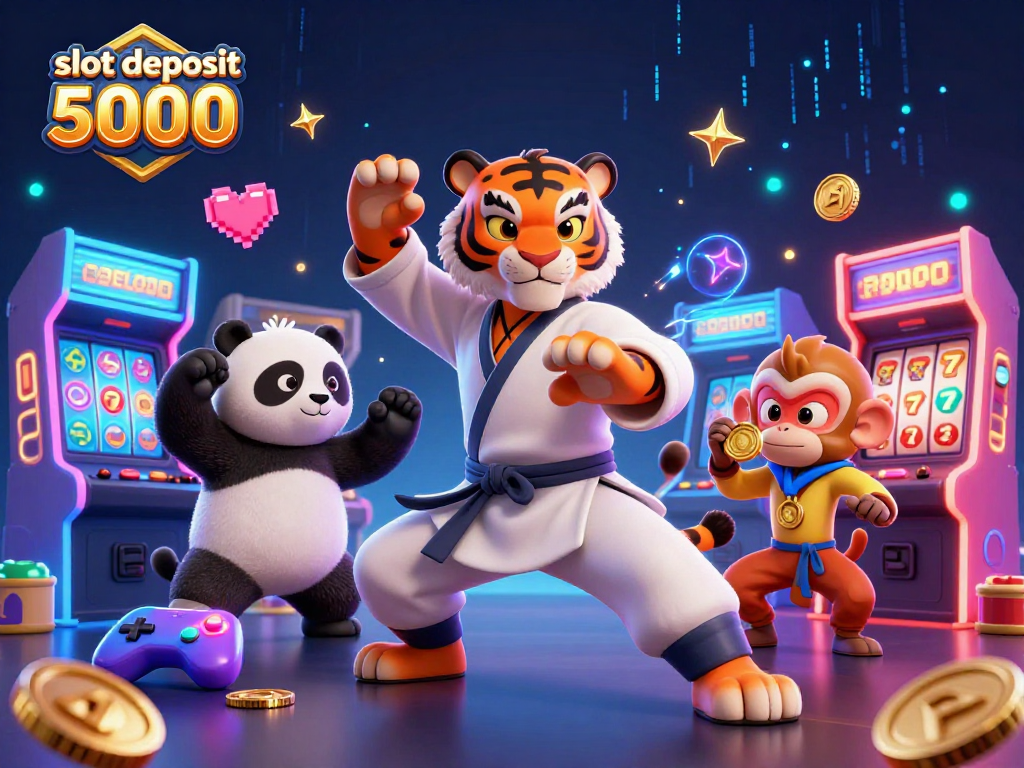 Engage with the excitement of slot deposit 5000 through this vibrant casino-themed illustration.