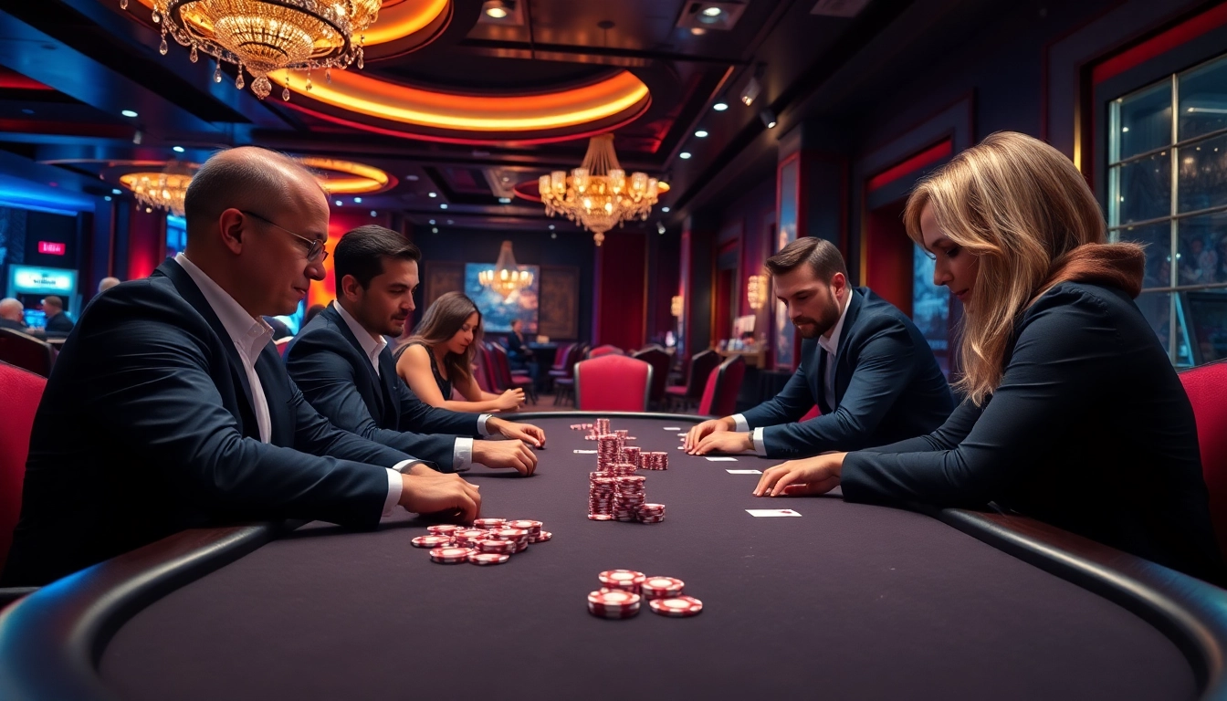 Experience the thrill of gambling with players at the poker table, showcasing excitement at https://urr88.com/.