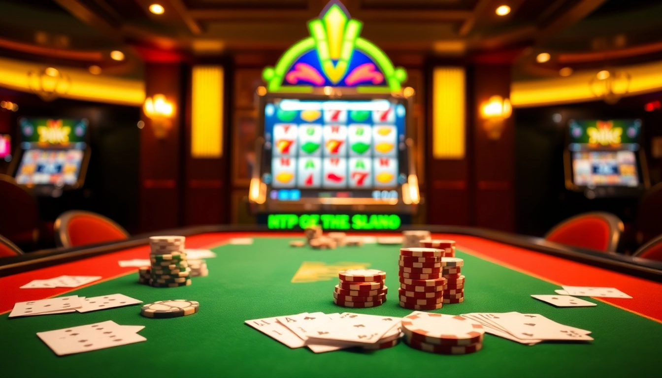Experience casino excitement at https://xx88.nl/ with a vibrant poker table and dynamic slot machine.