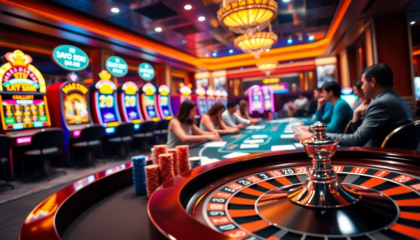 Action-packed gaming at say88 nhà cái with vibrant casino tables and enthusiastic players.