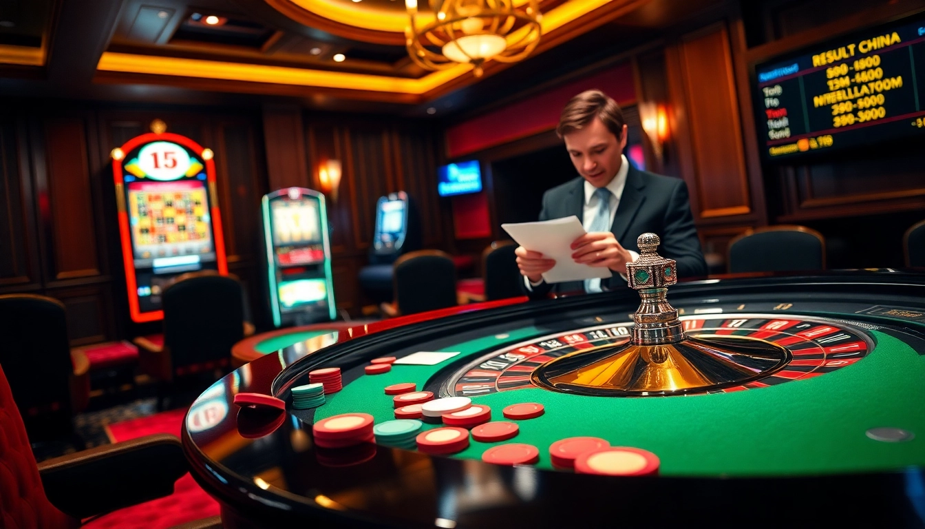 Engaging casino scene highlighting game strategies and real-time result china updates.